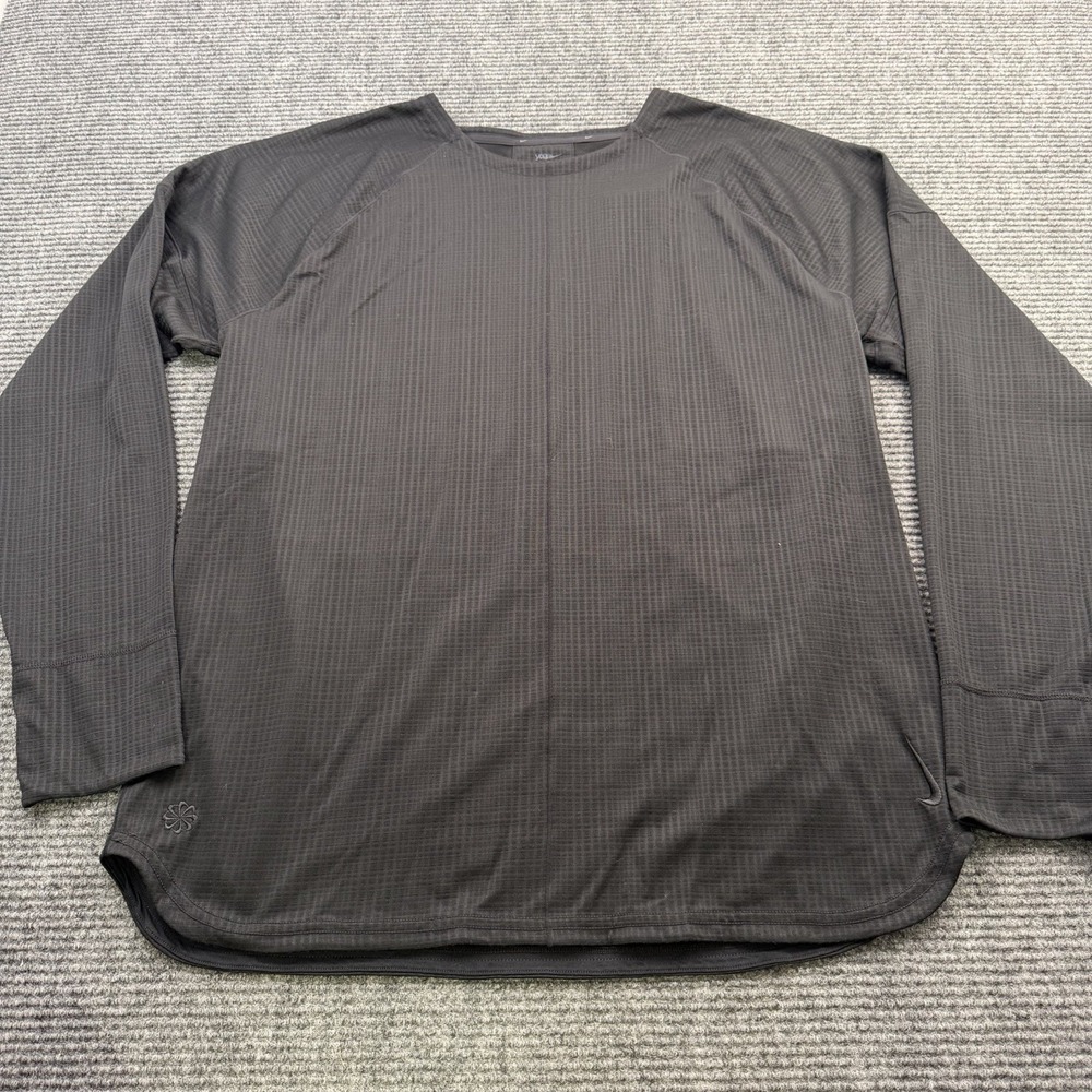 Nike YOGA Dri-Fit Long Sleeve Mens‎ Medium Black Knit Stretch NWT $85 FB7775-010